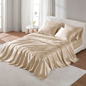 NicBex 4/6/7 PCS Sheet Set,Satin Luxury Bedding Set with 1 Flat Sheet,2 Fitted Sheet,4 Pillowcases,Bed Sheets for Spring,Summer,Autumn - 1 of 4