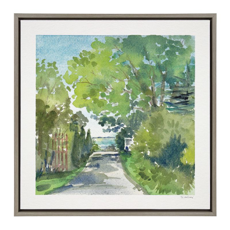 24&#34; x 24&#34; Sylvie The Lane and Sea Framed Wall Canvas by Patricia Shaw Gray - Kate &#38; Laurel All Things Decor, 1 of 8