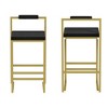 PAGED Modern Velvet Upholstered Bar Stools Counter Height Dining Chairs with Metal Frame, Velvet Foam Padding for Home Pub, Set of 2 - 4 of 4