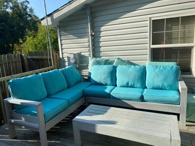 Kensington Garden 2pc 24x22 Solid Outdoor Seat And Back Chair Cushion Set  Teal : Target