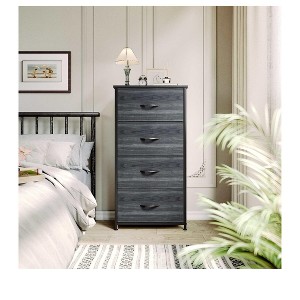 Dresser with 4 Drawers ,Fabric Storage Tower, Organizer Unit for Living Room, Hallway, Closets,Sturdy Steel Frame, Wooden Top - 1 of 4