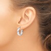 Black Bow Jewelry 4.5mm Polished Round Hoop Earrings 10k White Gold, 18mm (11/16 Inch) - 3 of 4