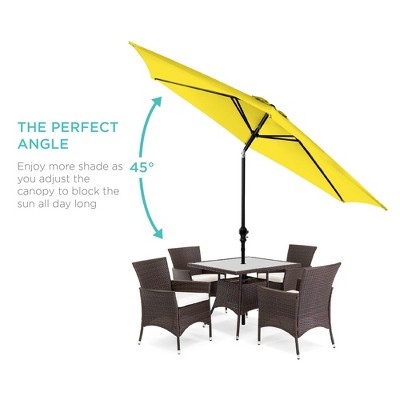 10ft Yellow Steel Market Patio Umbrella with Crank and Tilt