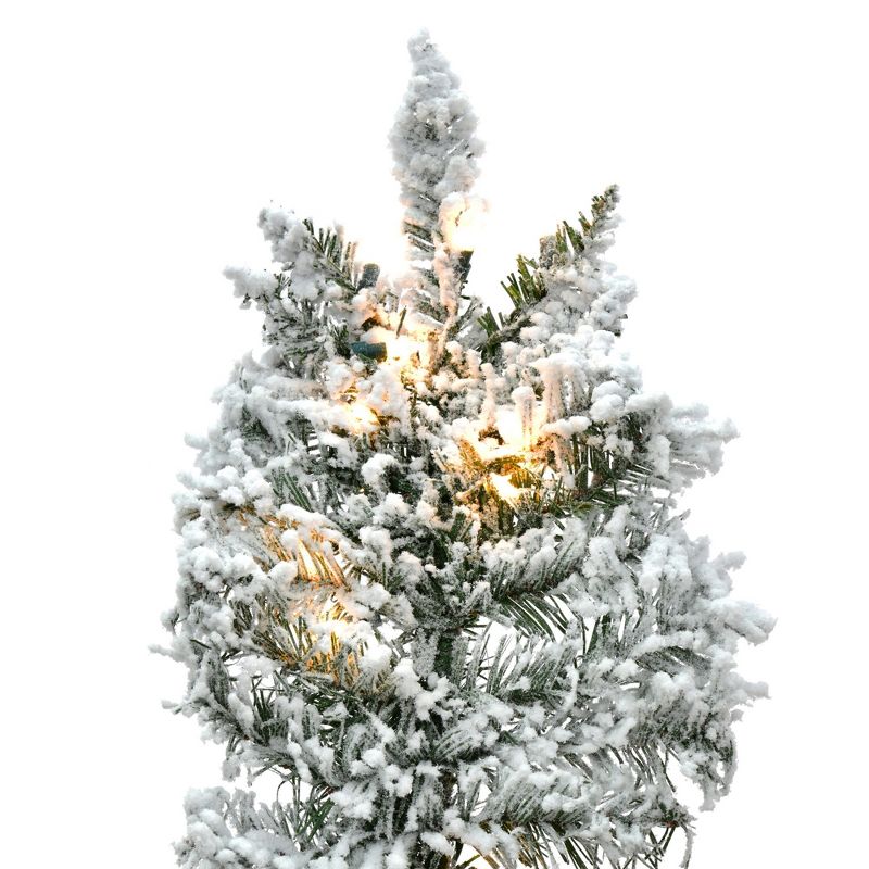 Vickerman Flocked Utica Fir Slim Artificial Christmas Tree, 2 of 8