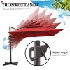 Pellebant 10.5FT Square Double Top Cantilever Umbrella Set Outdoor 360° Rotation 6 Heights Adjustable Offset Umbrella with Base - 4 of 4