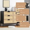 Natural Rattan 6 Drawer Dresser, Wooden Chest of Drawer, Farmhouse Storage Cabinet with Metal Legs, Modern Dresser - 4 of 4