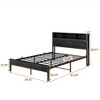 Vynxaria Full Size Metal Platform Bed Frame Black Wood Storage Headboard (2 Outlets/2 USB), 10.24" Under-Bed Storage, 450LBS - 2 of 4