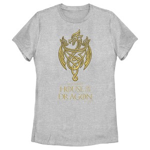 Women's Game of Thrones: House of the Dragon Gold Three-Headed Dragon Crest T-Shirt - 1 of 4