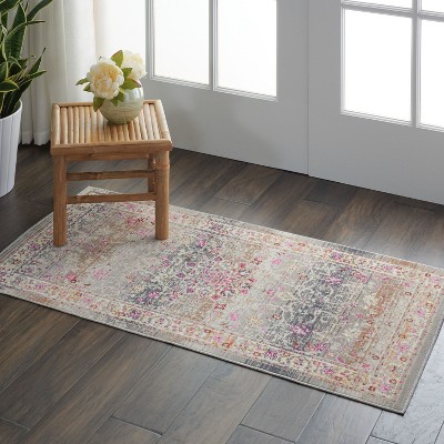 Handmade Gray Synthetic Rectangular 2' x 4' Area Rug