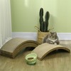 PawHut Cat Scratching Board, 4 Pack Cat Scratcher for Indoor Cats, Reversible Cat Scratching Post Replacement for Cat Wheel, Brown - 2 of 4