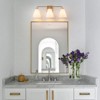 LLHZSY Bathroom Vanity Wall Light Brass 3-Light Conical Milky White Glass Sconces - 3 of 4