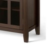 53" Solid Wood Tall TV Media Stand with Handcrafted Finish, Cord Management, and Tempered Glass Doors for Living Room and Bedroom - 4 of 4