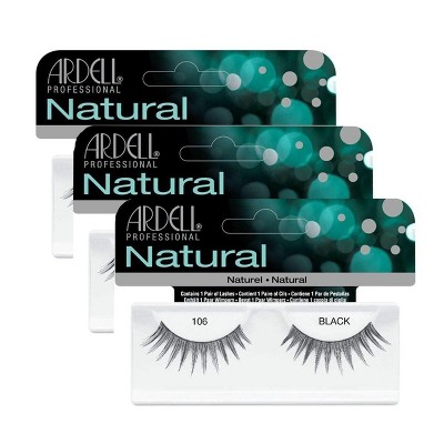 Ardell Natural Fashion Lashes 106 Black #65086 (PACK OF 3) - Long Spiky Lashes