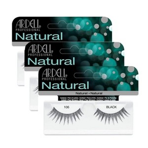 Ardell Natural Fashion Lashes 106 Black #65086 (PACK OF 3) - Long Spiky Lashes - 1 of 3