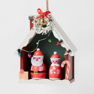 Yiffy Gu Wood Santa&#39;s House Christmas Tree Ornament - Wondershop&#8482;