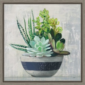 Amanti Art Succulent Still Life II Navy by Julia Purinton Canvas Wall Art Print Framed 16 x 16-in. - 1 of 4