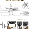 52 Inches Farmhouse Tropical Ceiling Fan with Light and Remote Glass Light Cover Palm Leaf Blades - 3 of 4
