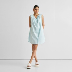 Reistor Women's Shirt dress with Shoulder Tie Details in Summer Blue - 1 of 4