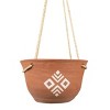 White Geo Accent Terracotta & Jute Hanging Planter - Foreside Home & Garden - 3 of 4