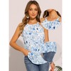 INSPIRE CHIC Women's Sleeveless Floral Casual Elegant Tie Back Halter Neck Tops - 2 of 4