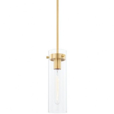 Mitzi Haisley 1 - Light Pendant in  Aged Brass Clear Shade