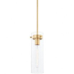 Mitzi Haisley 1 - Light Pendant in  Aged Brass Clear Shade - 1 of 1