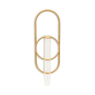 Cheung's Sephra Metal Loop Glass Wall Planter - Gold