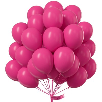 PartyWoo Balloons Hot Pink Magenta Fuchsia 12 Inch 50 pcs