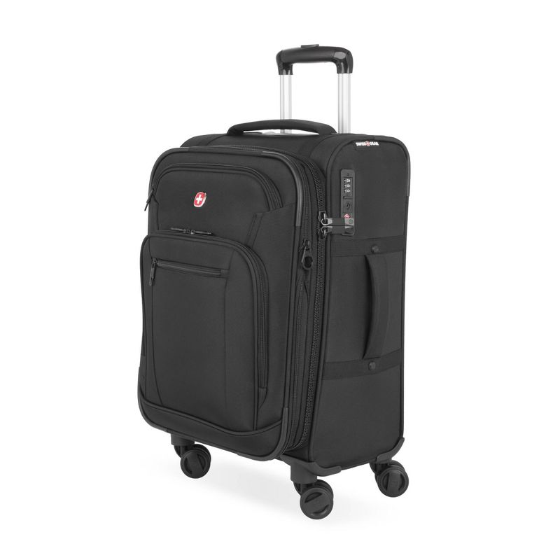 SWISSGEAR Zurich Softside Carry On Spinner Wheels Suitcase - Black