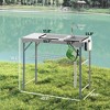 Folding Fish Cleaning Table with Sinks, Portable Camping Sink Table with Faucet, Drainage Hose, Sprayer, Shelf, Drawer and Storage Basket - 3 of 4