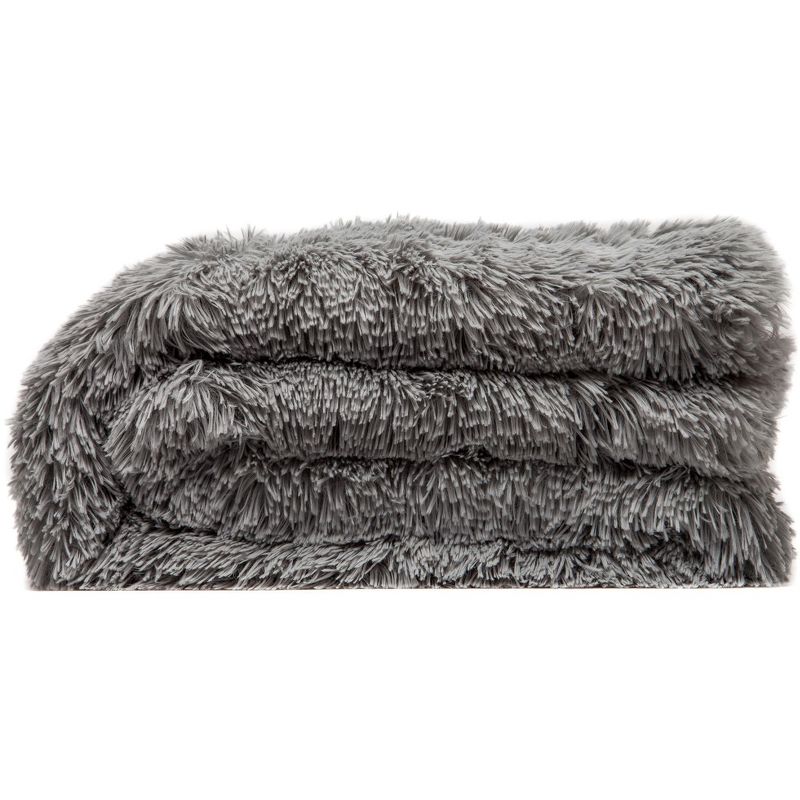 Chanasya Solid Faux Long Fur Fuzzy Throw Blanket, 5 of 8