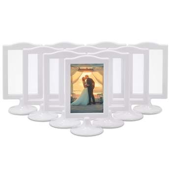 Okuna Outpost Double Sided Pedestal Picture Frames for 4x6 Inch Photos (White, 10 Pack)
