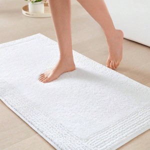 Reversible Bath Rug - 3000 GSM, Luxurious Plush, Absorbent, Quick Dry, 21x34, White - 1 of 4