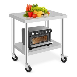 Stainless Steel Table, Heavy Duty Metal Commercial Prep Table with Storage Racks and Casters for Restaurant Kitchens, Home Hotels, Food Prep - 1 of 4