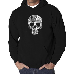 LA Pop Art Rock n Roll Skull - Men's Word Art Hooded Sweatshirt - 1 of 4