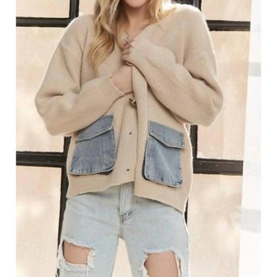 Women's Denim Pocket Cardigan - ADORA