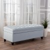 Vynxaria Elegant Multi-Functional Storage Ottoman with Birch Legs£¬Light Blue - 2 of 4