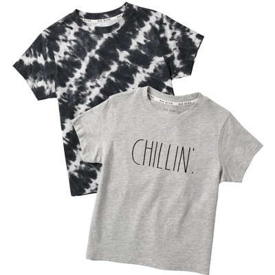 RAE DUNN - Boys' Short Sleeve Tie Dye T-Shirt - Light Gray "CHILLIN" - 5