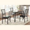 Sapphtopaz Dining Table Kitchen Table Transitional Simple Style Brown Faux Marble Table Top Black Metal Finish Frame for Kitchen, Dining Room - 4 of 4