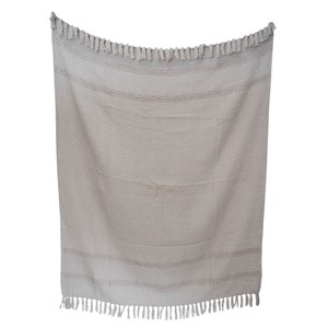 Hand Woven Gray Cotton Throw Blanket - Foreside Home & Garden - 1 of 4