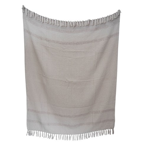 Hand Woven Gray Cotton Throw Blanket Foreside Home Garden