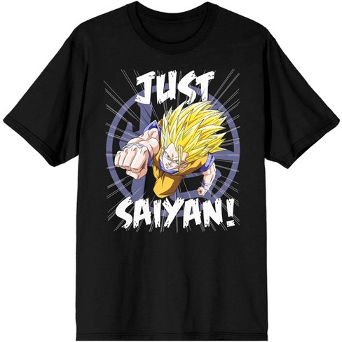 Dbz Just Saiyan Super Vintage Men's Black Crew Neck Tee - Xxl : Target