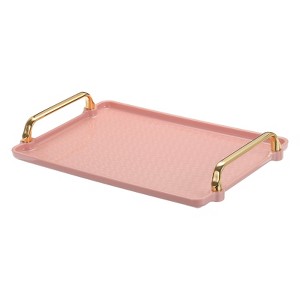 Unique Bargains Modern Rectangular Decorative Elegant Serving Tray with Handle - 1 of 4