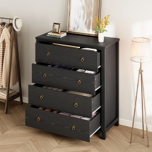 4-Drawer Dresser for Bedroom, White Modern Tall Chest of Drawers - Storage Dresser with Anti-Tip Design - 1 of 4