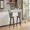 20'' Gray Counter Height Bar Stools Set of 2, 360° Swivel Upholstered Barstools - 2 of 4