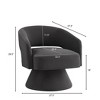 29.50"Modern Swivel Barrel Chair, Upholstered Velvet Round Accent Chairs,360 Degree Comfy Swivel Chair with Open Backrest, Beige - 3 of 4