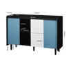 Sideboard Buffet Cabinet Black Storage Red Drawer Doors Modern Coffee Bar Accent Kitchen Dining Room Living Room - 4 of 4