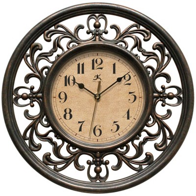 19 Plastic Mirrored Wall Clock Brass - Threshold™ : Target