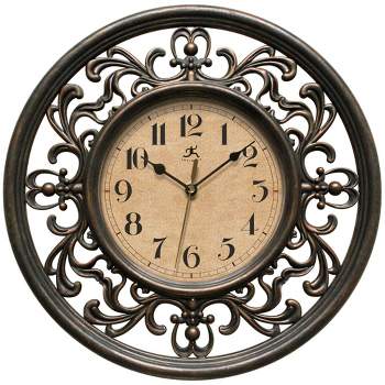 12" Sofia Wall Clock Brown - Infinity Instruments