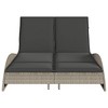 vidaXL Patio Sun Lounger Light Gray PE Rattan, Powder-Coated Steel Double - 4 of 4